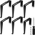 6pcs Over Door Hook Hanger Adjustable Cubicle Wall Hooks Metal Cubicle Hangers with a Cross Screwdriver Universal Partition Hanger Set for Panels of 1.37-3.5inch Thickness (Black)