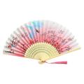 AZZAKVG Party Supplies Folding Fan Chinese Fan Hand Fans For Women Foldable Silk Bamboos Foldable Fan Hollowed Fringe Hand Fan Foldable Paper Fans For Wedding Dancing Party Home Decoration