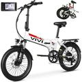 Vivi Electric Bike for Adults 20 Folding Electric Bike 500W Electric Bike Commuter Bike 20MPH Full Suspension Electric Bike with Cruise Control