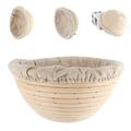 Round Bread Proofing Basket with liner Cloth Bread Proofing Basket for Proofed Dough Premium Handmade Rattan Bread Basket Sourdough Bread Baking Supplies