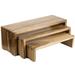 Tablecraft RACA300 3 Piece Rectangular Nesting Display Risers Acacia Wood-Set