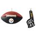 The Memory Company Pittsburgh Steelers Football & Foam Finger Ornament Two-Pack