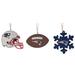 The Memory Company New England Patriots Three-Pack Helmet, Football & Snowflake Ornament Set