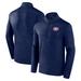 Men's Fanatics Branded Heather Navy Montreal Canadiens Authentic Pro Quarter-Zip Pullover Top