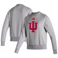 Women's adidas Heather Gray Indiana Hoosiers Sideline Premium Retro Crew Pullover