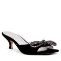 Women's Eva Black Silk Wedding Evening Kitten Heel Sandal Silk Satin 7 Uk Beautiisoles by Robyn Shreiber Made in Italy