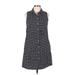 Tommy Hilfiger Casual Dress - Shirtdress High Neck Sleeveless: Black Polka Dots Dresses - Women's Size 6