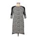 French Connection Casual Dress - Shift Crew Neck 3/4 sleeves: Gray Print Dresses - Women's Size 6