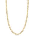 Miabella Solid 18K Gold Over Sterling Silver Italian 3mm, 4mm, 6mm Diamond-Cut Flat Mariner Link Chain Necklace for Women Men, 16-30 Inch 925 Italy (22, 3mm)