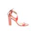 Eva Mendes by New York & Company Heels: Orange Print Shoes - Women's Size 9 - Open Toe