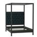 Kristin Drohan Collection Gates Tufted Solid Wood & Canopy Bed Wood & Upholstered/ in Green/Black | 90 H x 77 W x 91 D in | Wayfair