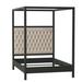 Kristin Drohan Collection Gates Tufted Solid Wood & Canopy Bed Wood & Upholstered/ in Gray/Brown | 90 H x 77 W x 91 D in | Wayfair