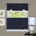 Longshore Tides Woven Trends Vannessa Solid Window Curtain Double Layer Tier Pair & Valance Set in Blue/White/Black | 58" W x 24" L | Wayfair