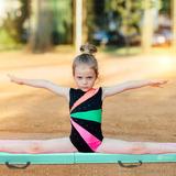 Modern Depo Folding Gymnastics Balance Beam for Kids, Firm Gymnastics Equipment for Home, Training Walking Beam Vinyl in Green | Wayfair