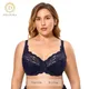 DELIMIRA-Soutien-gorge minimiseur en dentelle florale pour femme armatures non doublées couverture