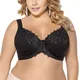 Grand soutien-gorge noir en dentelle pour femmes grande taille à armatures sans doublure