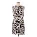 Topshop Casual Dress - Party High Neck Sleeveless: Ivory Leopard Print Dresses - Women's Size 8