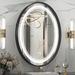 Orren Ellis Vinia Oval LED Lighted Bathroom Vanity Mirror Dimmable & Anti-Fog Wall Mirror Metal in Black | 30 H x 22 W x 1.97 D in | Wayfair