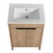 Loon Peak® Hadlynn Solid Wood Wall Bathroom Storage Furniture Set Solid Wood in Brown/White | 34.25 H x 18.3 W x 31 D in | Wayfair