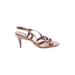 Cole Haan Heels: Brown Print Shoes - Women's Size 9 1/2 - Open Toe