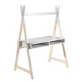 Bureau tipi 2 niches blanc naturel