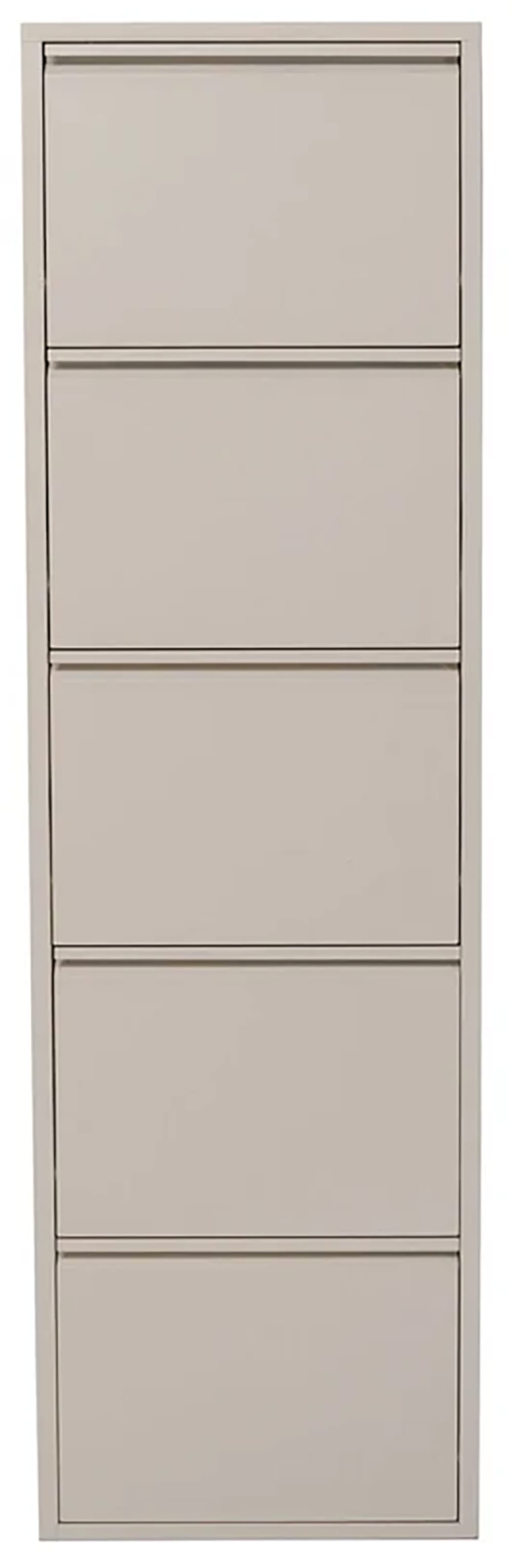 Casier à chaussures 5 tiroirs en acier crème