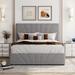 Gray Upholstered Bed Frame, Full Size Storage Platform Bed with Hydraulic Storage System, & 24 Reinforced Slats for Bedroom