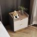 2-Drawer Storage Nightstand Sofa Side Table End Table w/ Metal Base