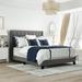 Queen Size Platform Bed, Elegant Upholstered Bed, with Classic Headboard, and Linen Fabric, Box Spring Needed (Gray)