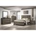 Felicia 4 Piece Gray Modern Contemporary Solid Wood And Veneers Upholstered Panel Bedroom Set