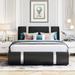 Faux Leather Platform Bed Frame, Full Size Upholstered Bed with Hydraulic Storage System & Supporting Slats Metal Frame