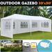 Goorabbit 10 x30 Outdoor Canopy Camping Gazebo Sun ShelterWaterproof Tent for Party Wedding Events BBQ with 5 Slidewalls White