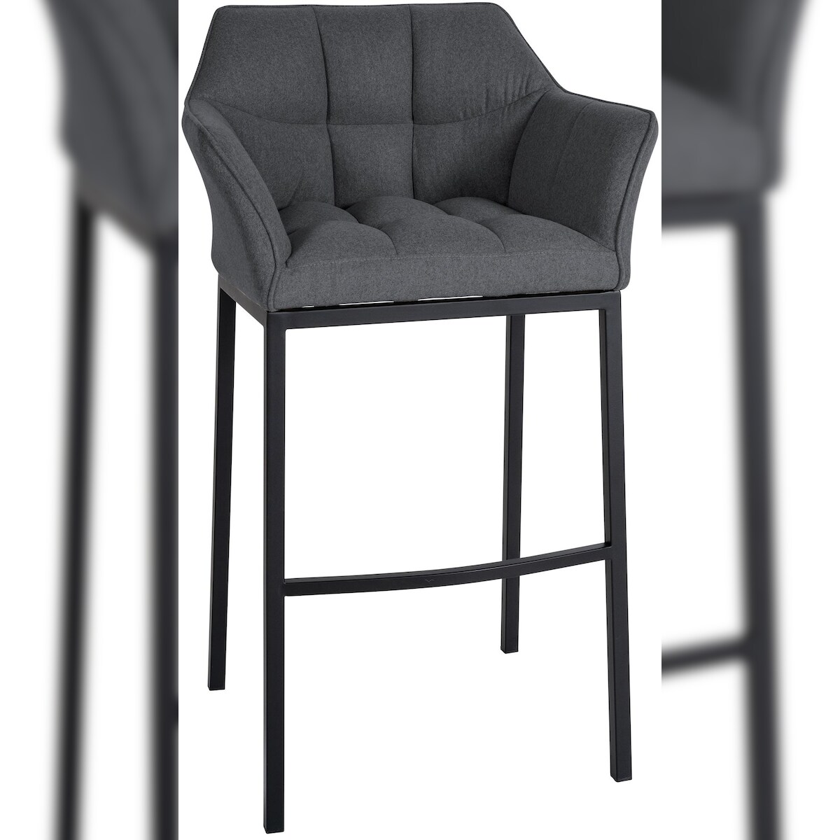 CLP Barhocker Damaso Filz mit Vierfußgestell grau/schwarz Image