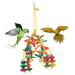Pcapzz Parrot Toys Hanging Rope Pet Ladder Wood Stand Budgie Parakeet Cockatiel Climb Cage Bird Bite Toy Colorful Bird Chewing Toy Wooden Bungee Hanging Swing Toy Pet Supplies