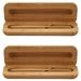 2X Vintage Elegant Bamboo Fountain Pen with Box for Business Gifts Luxury Brand Office Writing Pens