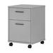 Pemberly Row 2 Drawers Farmhouse Wood Mobile File Cabinet in Gray