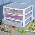 Wide 3 Drawer Unit White Frame with Clear Drawers 3-Pack