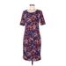 Lularoe Casual Dress - Sheath Scoop Neck Short sleeves: Purple Dresses - Women's Size Medium