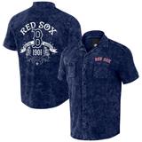 Men's Darius Rucker Collection by Fanatics Navy Boston Red Sox Denim Team Color Button-Up Shirt