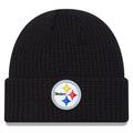 Men's New Era Black Pittsburgh Steelers Prime Cuffed Knit Hat
