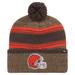 Men's '47 Brown Cleveland Browns Fadeout Cuffed Knit Hat with Pom