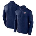 Men's Fanatics Branded Heather Navy Columbus Blue Jackets Authentic Pro Quarter-Zip Pullover Top