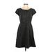 Connected Apparel Casual Dress - A-Line: Gray Solid Dresses - Women's Size 6
