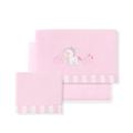 INTERBABY · Fleece-Plüsch-Bettlaken-Set für Babybett "Unicornio Nube" rosa · 3- Teilig Winter -Bettwäsche-Set für Babywiege