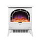 BBGS Electric Fireplace Stove Heater 1800W with Fire Flame Effect, Freestanding Portable Electric Log Wood Burner Effect - Black/white (Color : White)