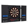 Klarfit Electronic Dart Board Set with Cabinet, LCD Electronic DartBoard Set w/ 12 Colourful Darts & Digital Scorer, Smart Electronic Darts Board & Cabinet for Adults & Kids, Electric Scoreboard