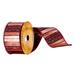 Vickerman 2.5" X 10 Yards Burgundy & Gold Abstract Lines Ribbon Fabric in Yellow | 2.5 H x 2.5 W x 360 D in | Wayfair Q214819
