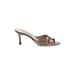 Manolo Blahnik Sandals: Slide Stiletto Cocktail Tan Leopard Print Shoes - Women's Size 41 - Open Toe