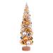 The Holiday Aisle® 18" Vintage Tabletop Frosted Gold Artificial Christmas Tree, Gold, Silver Ornament, Wood in Green | 5 W in | Wayfair