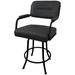 17 Stories Natoshia Swivel 26" Counter Stool Upholstered/Metal in Black | 44 H x 23 W x 22 D in | Wayfair 1BF6976455E64B9689F0F8361275D9C7